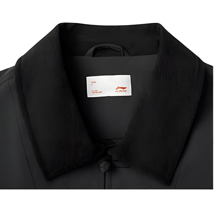 Li Ning X MEDM Коллаборация Серия Ежедневный Прогресс Письмо Спортивный Повседневный Простой Однотонный Поло Куртка Мужская Куртка Черный AFDV907-1