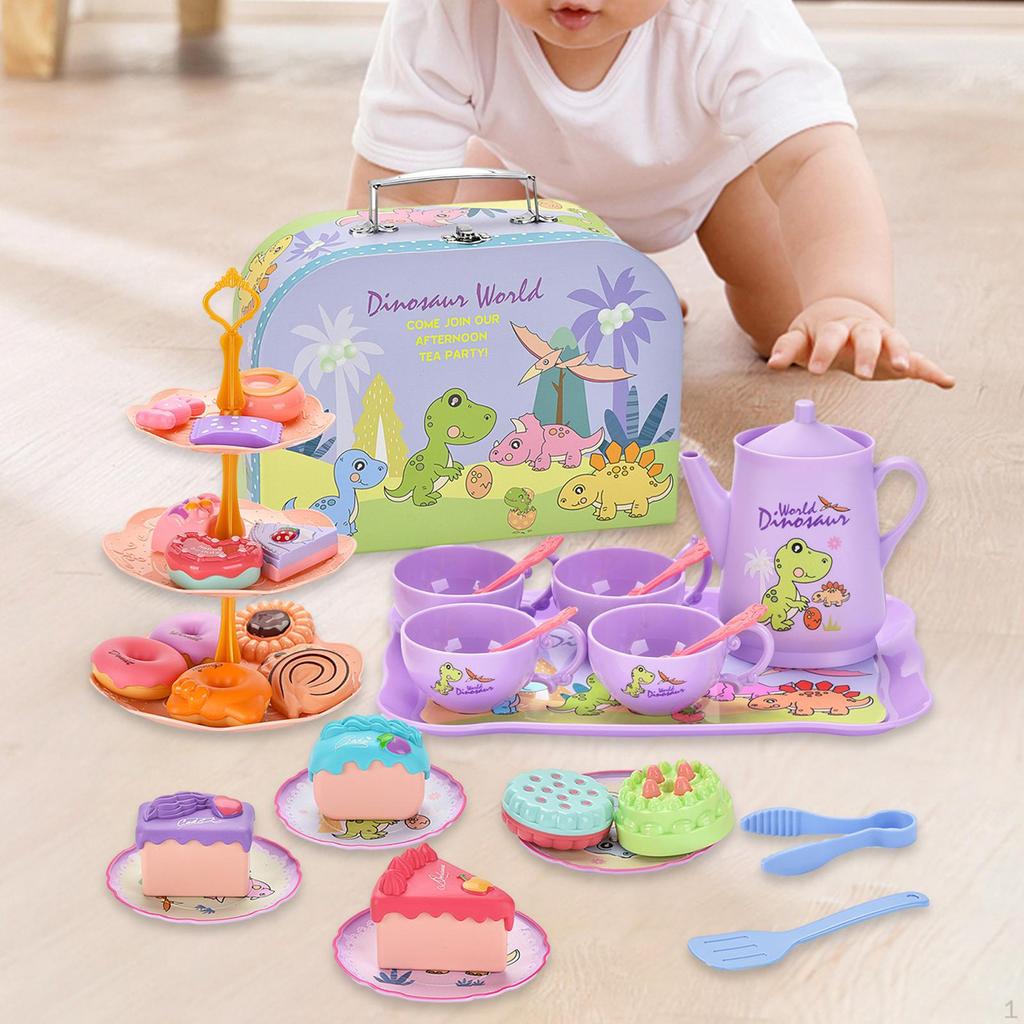 Игровой набор для послеобеденного чая, праздничный набор, десертные игрушки, ролевые игры для детей