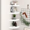 VidaXL Floating Corner Shelves 4 Pcs White 25x25x3.8 Cm MDF