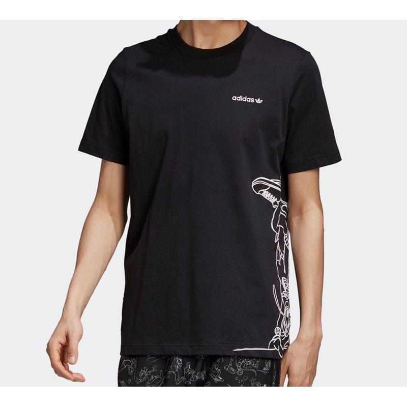 Adidas Мужская футболка с принтом Originals X Disney Goofy International, черная GD6029