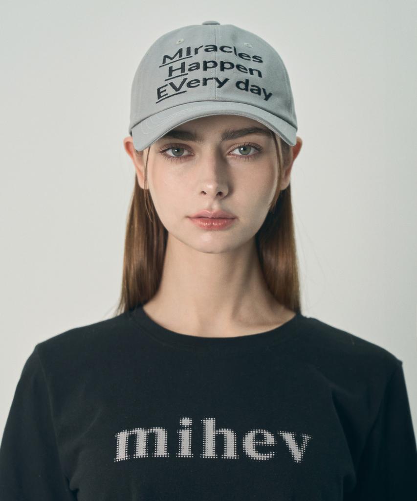 Кепка Mihebeu Miracle Happen Everyday Серая Черная