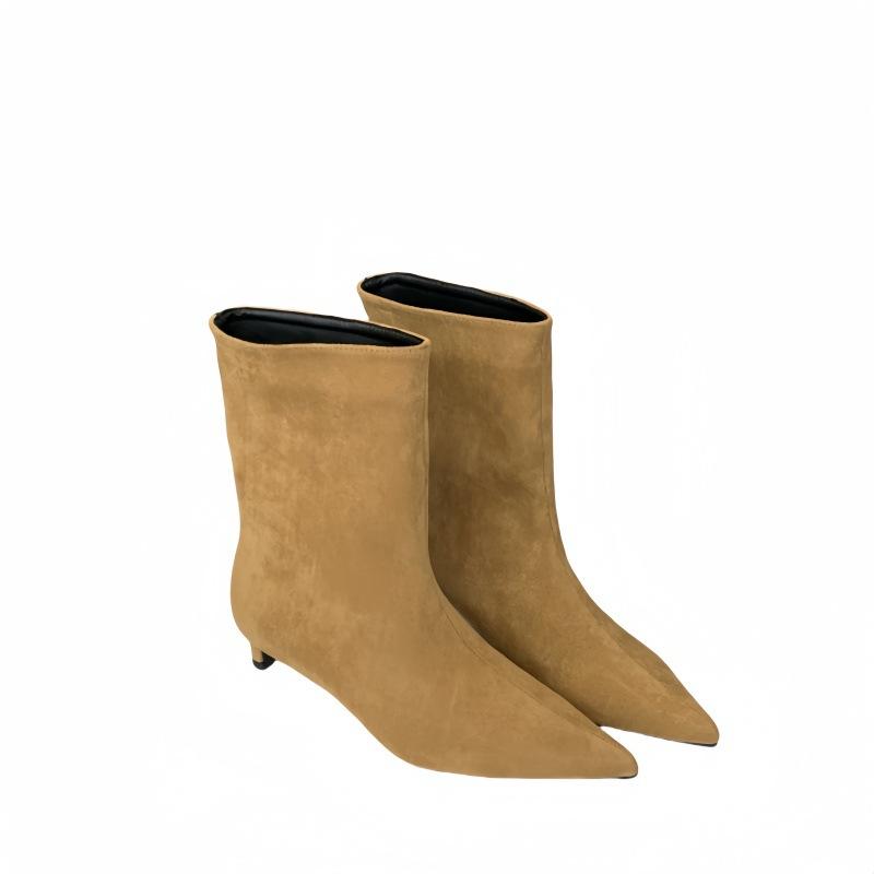 Fashion Autumn Winter Pointed Toe Ankle Boots Women Designer Vintage Thin Low Heel Shoes Modern SHort Botas Zapatos De Mujer