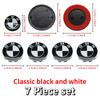 Universal Base Black White Badge Set for BMW 7Pcs 68mm 56mm 82mm 74mm  Hood Trunk Wheel Steering Logo 7Pcs 2-Pin 3-Pin Clips Kit GX9