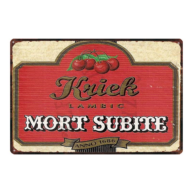 Металлическая жестяная табличка Beer Paix Dieu Mort Subite Ретро-постер Affligem Для стены Бар Паб Искусство Кухня Кофе Домашний декор 30X20СМ DU-8499B
