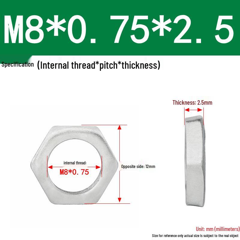 GB808 Белая Цинкованная Шестигранная Тонкая Гайка, Мелкая Резьба, Тип "Лампочка", M6-M30