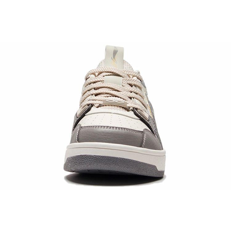 Li Ning Comfortable Slip Resistant Durable Low Top Skate Shoes Men Sneakers White Gray AGCS083-4