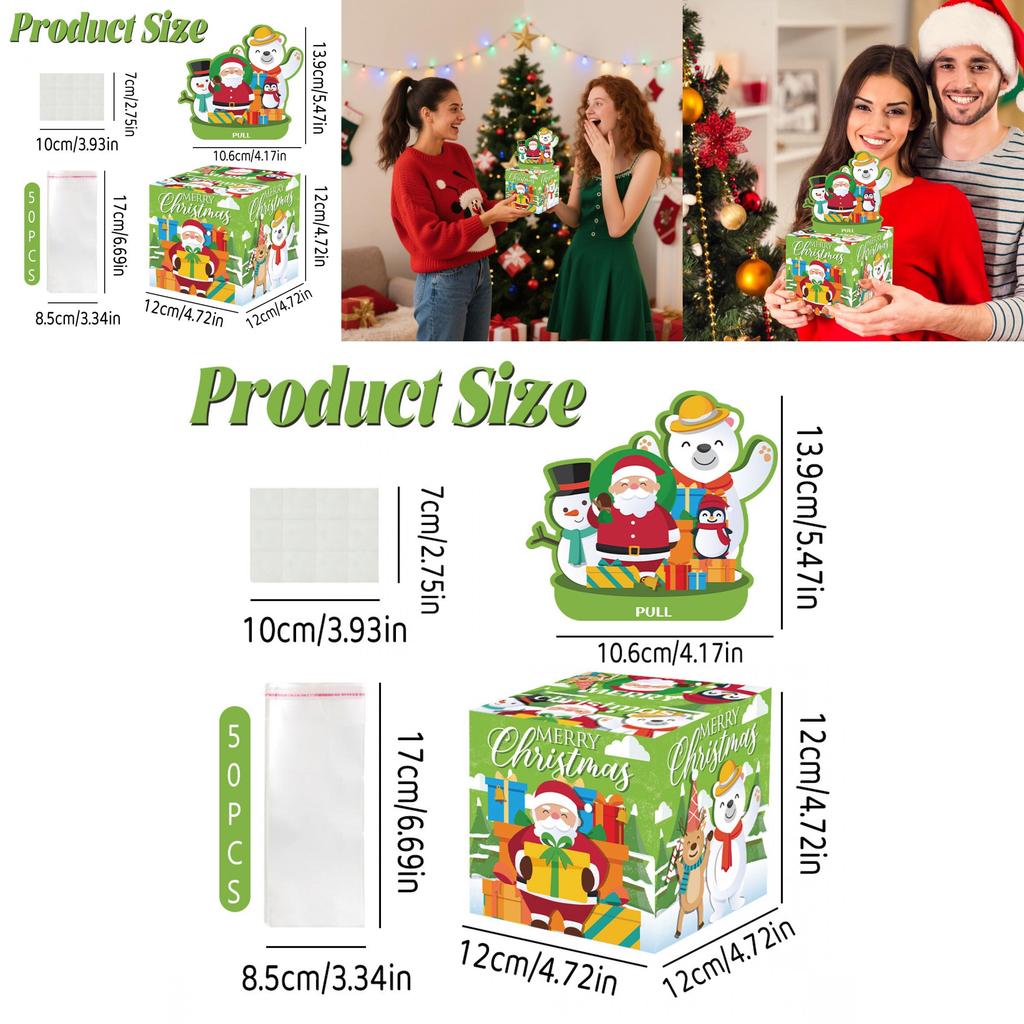 Рождественский Пингвин Снеговик Декорация для Вечеринки Подарочная Коробка Для Празднований