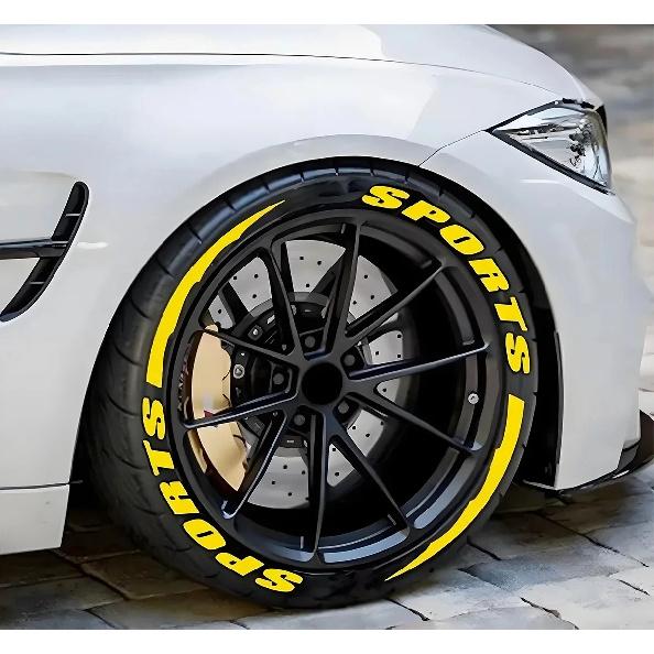 Universal Car Tire Sidewall Letter Stickers 3D Embossed PVC Sports Wheel Rim Decoration Stickers Waterproof Auto Tuning Accessor