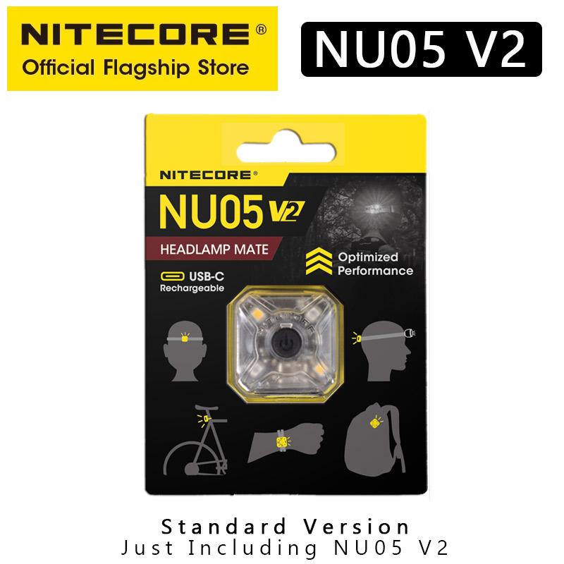 NITECORE NU05 V2 Signal Light USB-C Rechargeable Headlamp Trail Running Light Multi-Light Source for Riding Backpack Walk A Dog