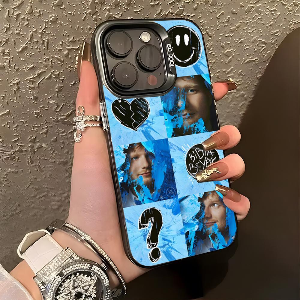 Чехол для телефона E-Ed S-Sheeran Hot Singer Матовый Цветной Серебристый Для Iphone 17 16 15 14 Pro 13 12 Air Plus 11 7 8 Max Роскошная Крышка