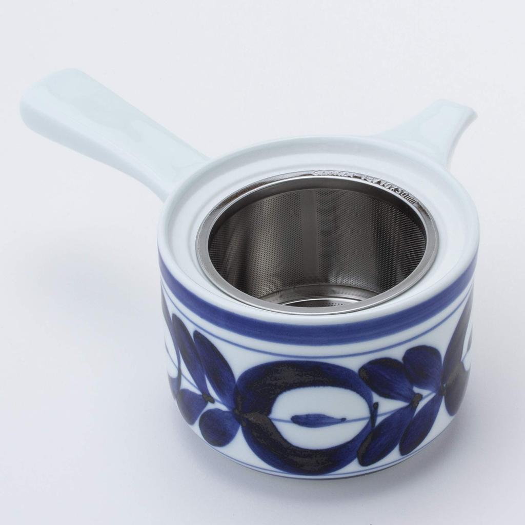 Чайник Nishikai Pottery Hasamiyaki, чайник из нержавеющей стали с цветком майолики, емкостью около 425 мл, подходит для посудомоечной машины в микроволновой печи