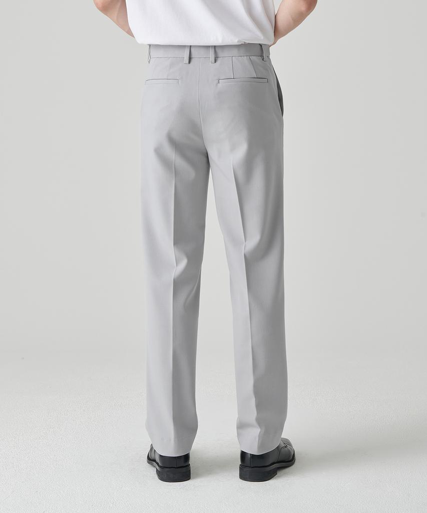 MUSINSA STANDARD Straight Hidden Banding Slacks [Light Gray]