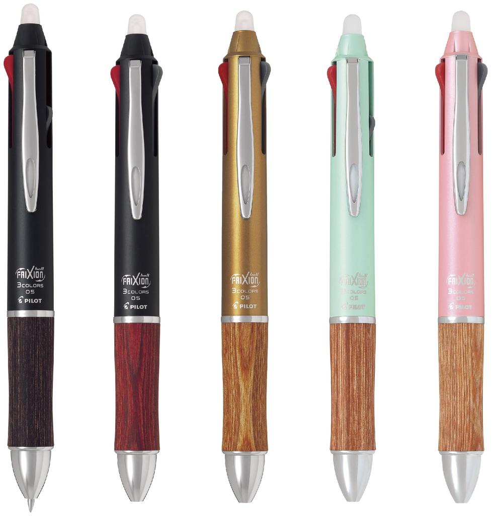 PILOT Frixion Ball 4 Wood Ballpoint Coral Pink Multi-Color Pen, 0.5mm, (LKFB3SEFCP)