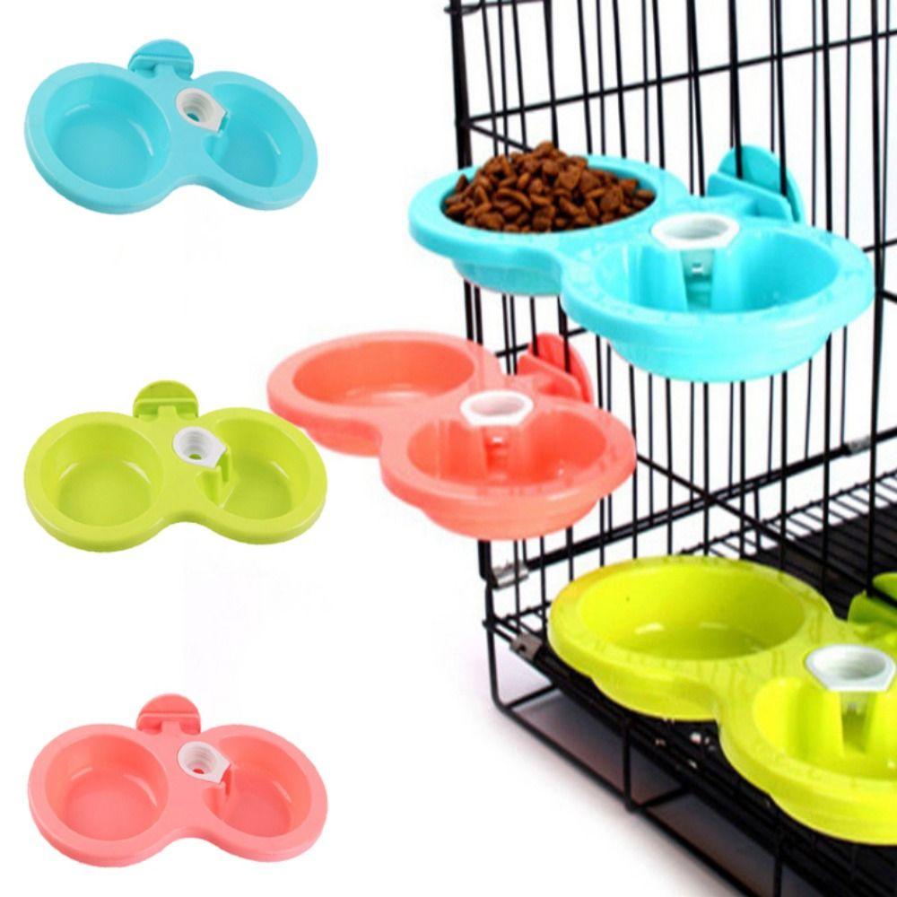 Подвесная подвесная клетка, двойная миска для собак, двойная миска, фонтан для воды для домашних животных, миска для воды для корма для собак, кошки