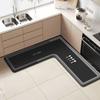 Simple Kitchen Floor Mat L-shaped Absorbent Carpet Restaurant Non-slip Foot Mat Home Flannel Anti-fall Floor Mat