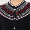 Beifanglu Fair Isle Jacquard Wool Cardigan