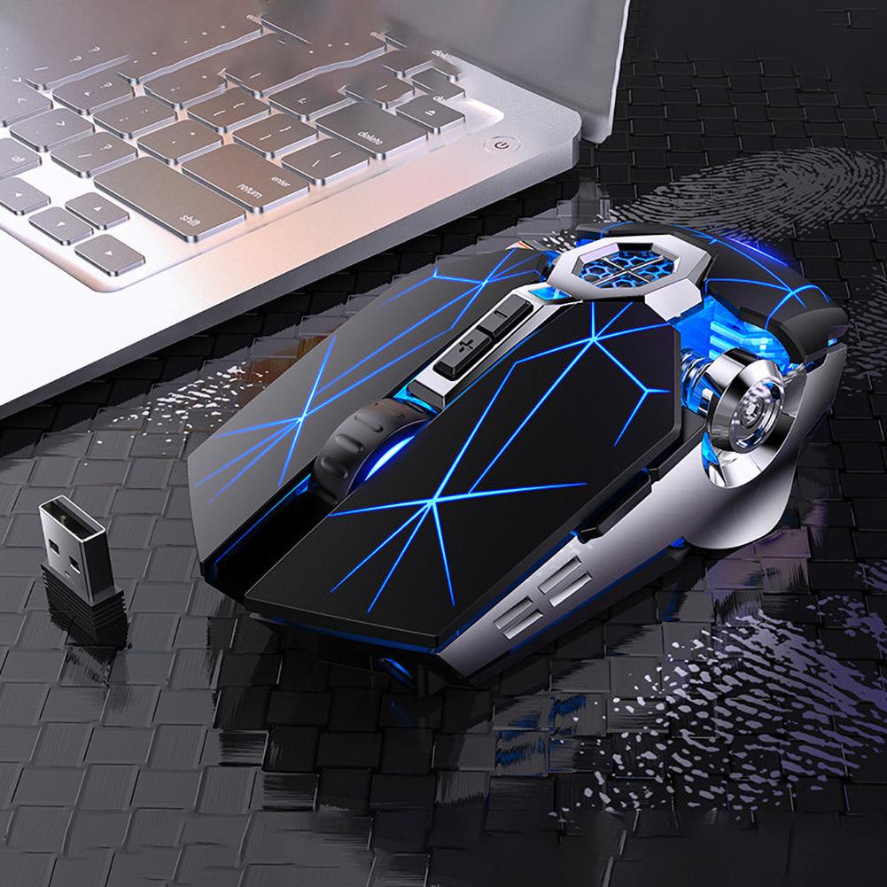 A7 2.4G Wireless Portable Rechargeable Mute Backlit Gaming Mouse for Laptops