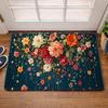 Vintage Floral Art Door Mat Colorful Peony Blossom Wildflower Pattern Print Front Door Entryway Hallway Home Decor Floor Carpet