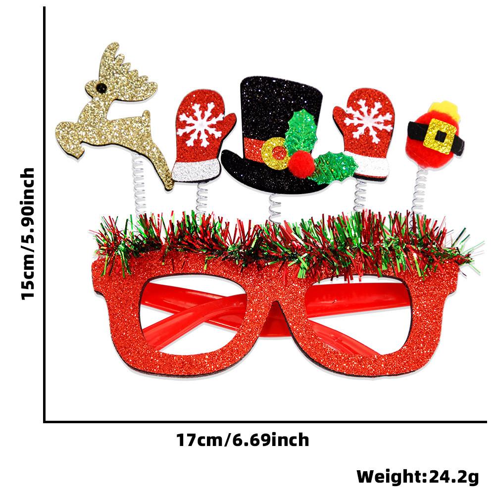Festive Christmas Themed Cartoon Glasses Colorful Striped Frame For Holiday Parties