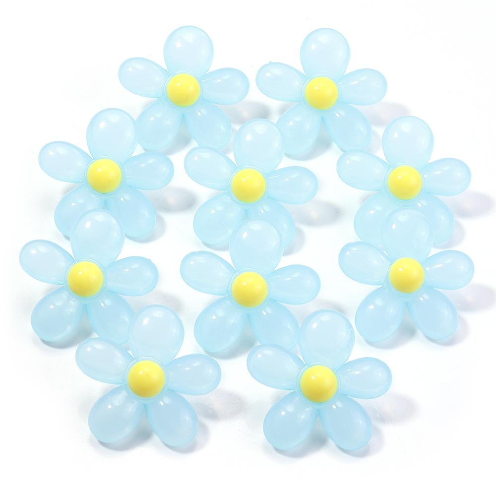 10pcs/lot Acrylic Flower Beads Jelly Color Sunflower Beads Loose Spacer Beads For Jewelry Making DIY Necklace Hair Accessories