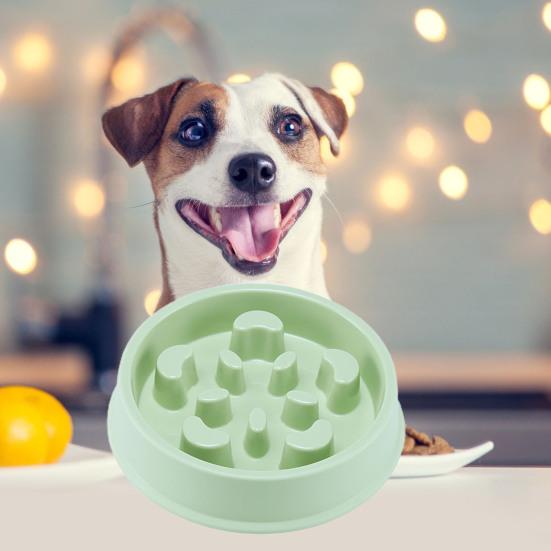 Yousheng Миска для кормления собак Большая вместимость Нескользящая Устойчивая к укусам Износостойкая Предотвращающая удушье Столбик для медленного поедания Кошка Собака Миска для медленного питания Товары для домашних животных