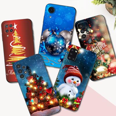 Черный чехол из ТПУ для Samsung Galaxy M53 M13 M62 A12 A22 A22S A32 A42 A52 A52S A72 4g 5g A20S рождественская елка светлая зима