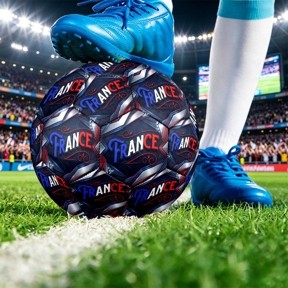 France Football Напечатанный Размер 5 Футбольный Мяч Износостойкий Стандартный Тренировочный Мяч для Взрослых Подарок для Фанатов для Матчей в Помещении и на Открытом Воздухе Спортивный