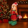 5,9 футов Надувные украшения Милая девочка-эльф Леденец Светодиодная подсветка Рождественское украшение Дом Рождественские праздничные подарки Игрушка Рождественский декор для двора