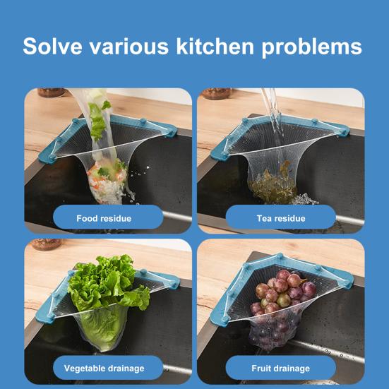 1 комплект, сетка для фильтра для раковины, треугольная рамка, угловая сетка для фильтра, одноразовая корзина для слива мусора для домашней кухни