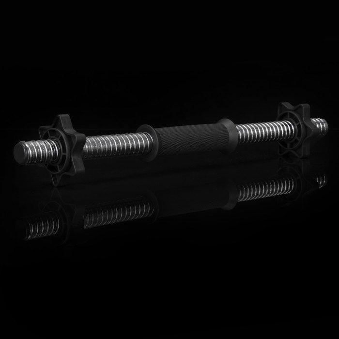 Barre courte pour haltères - SPRINGOS - 45 cm - 25 mm - Acier chromé - Pinces incluses