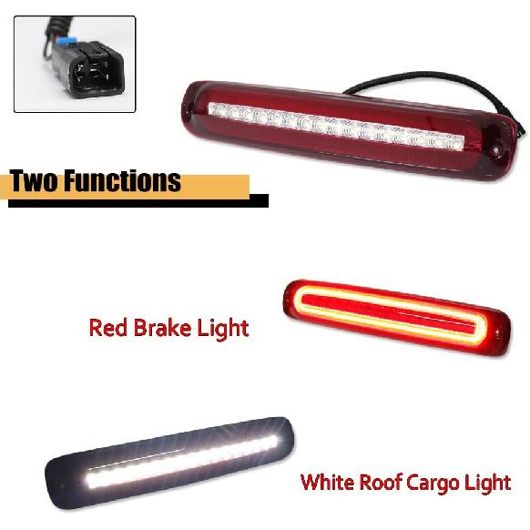 GTINTHEBOX Red Lens High Mount LED Third Brake Light Rear Cargo Lamp Stop light Compatible with 1999-2007 Chevy Silverado GMC Sierra 1500 2500 3500