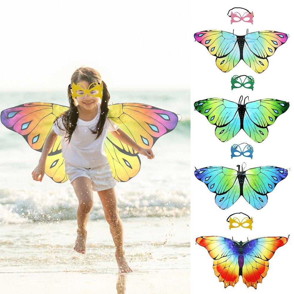 Party Favor Cosplay Fairy Kids Cloak Butterfly Scarf Costumes Accessory Butterfly Wings Shawl