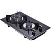 Газовая варочная панель двойного топлива 12 дюймов - Герметичные 2 конфорки, Закаленное стекло, Встраиваемая газовая варочная панель DK123-A01S, Черный