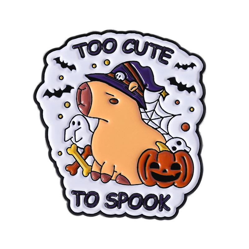 Xiaomi Creative Halloween Pumpkin Animal Brooch Enamel Pins Punk Bowknot Capybara Duck Skull Brooches Bag Lapel Badge Jewelry Accessory
