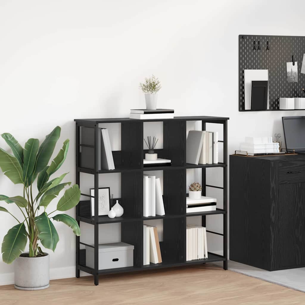 Bookshelf Black Oak Effect 102 x 32 x 104.5 cm