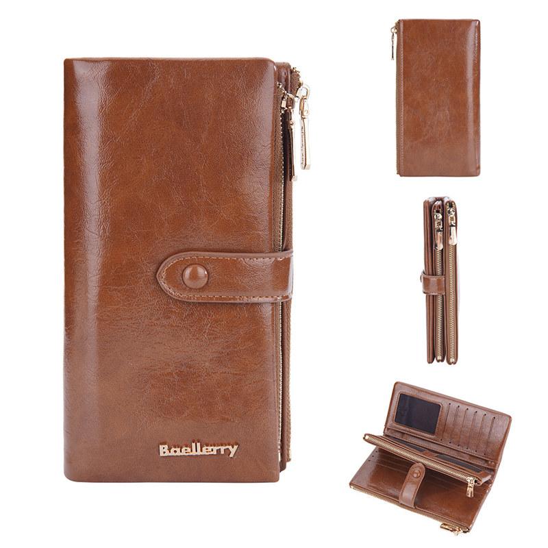 Baellerry Artificial Leather Long Wallets for Women Fashion Card Holder Ladies Zipper Coin Purse GZW
