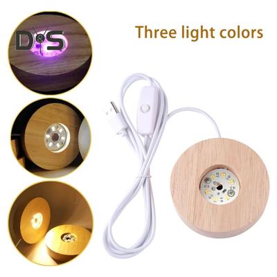 Круглый ночник, широкое применение, надежное деревянное основание лампы DIY