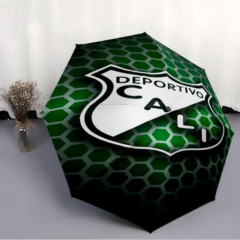 Printed Deportivo Cali LOGO Folding Umbrella,Outdoor,Leisure,And Travel Umbrella,Durable Umbrella Fabric,Birthday And Holiday Gift