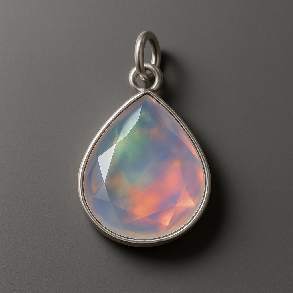 Extremely Rare 24 Ct Natural Opal 925 Sterling Silver CERTIFIED Pear Pendant