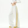 American Vintage Color Block Striped Wide Leg Sweatpants Unisex Loose Casual Streetwear Long Pants