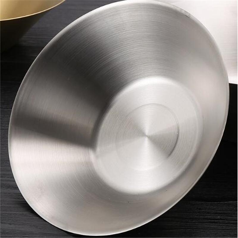 Золотая миска для рисового супа, миска из нержавеющей стали, медная корейская салатница, посуда, однослойная фруктовая салатница