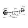 Poyway Kitchen Tool Hooks, Stainless Steel, Super Strong Suction Cups, 5 Movable Hooks, Bathroom & Kitchen Storage