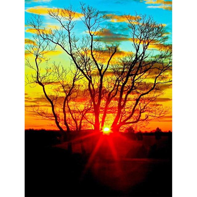 5D DIY полная круглая квадратная алмазная живопись пейзаж закат морской пейзаж набор для вышивки крестом мозаичная картина горный хрусталь украшение для вышивки