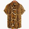 2025 Мужские рубашки с леопардовым принтом 3D, летняя пляжная рубашка на Гавайях, мужская одежда с коротким рукавом в стиле ретро, индивидуальный дизайн, мужские топы