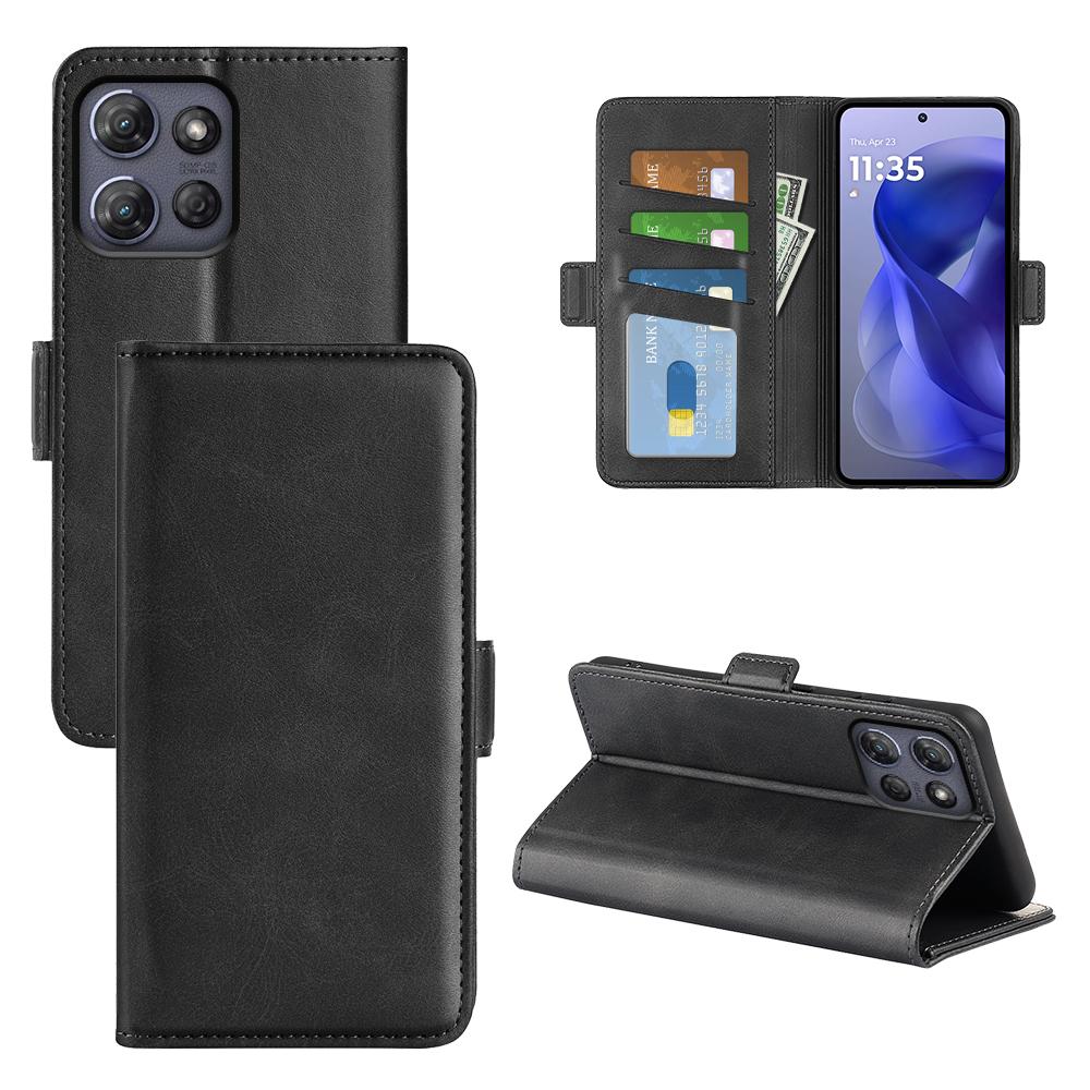 Для Motorola Moto G Power (2025) Чехол-кошелек из телячьей кожи с текстурой