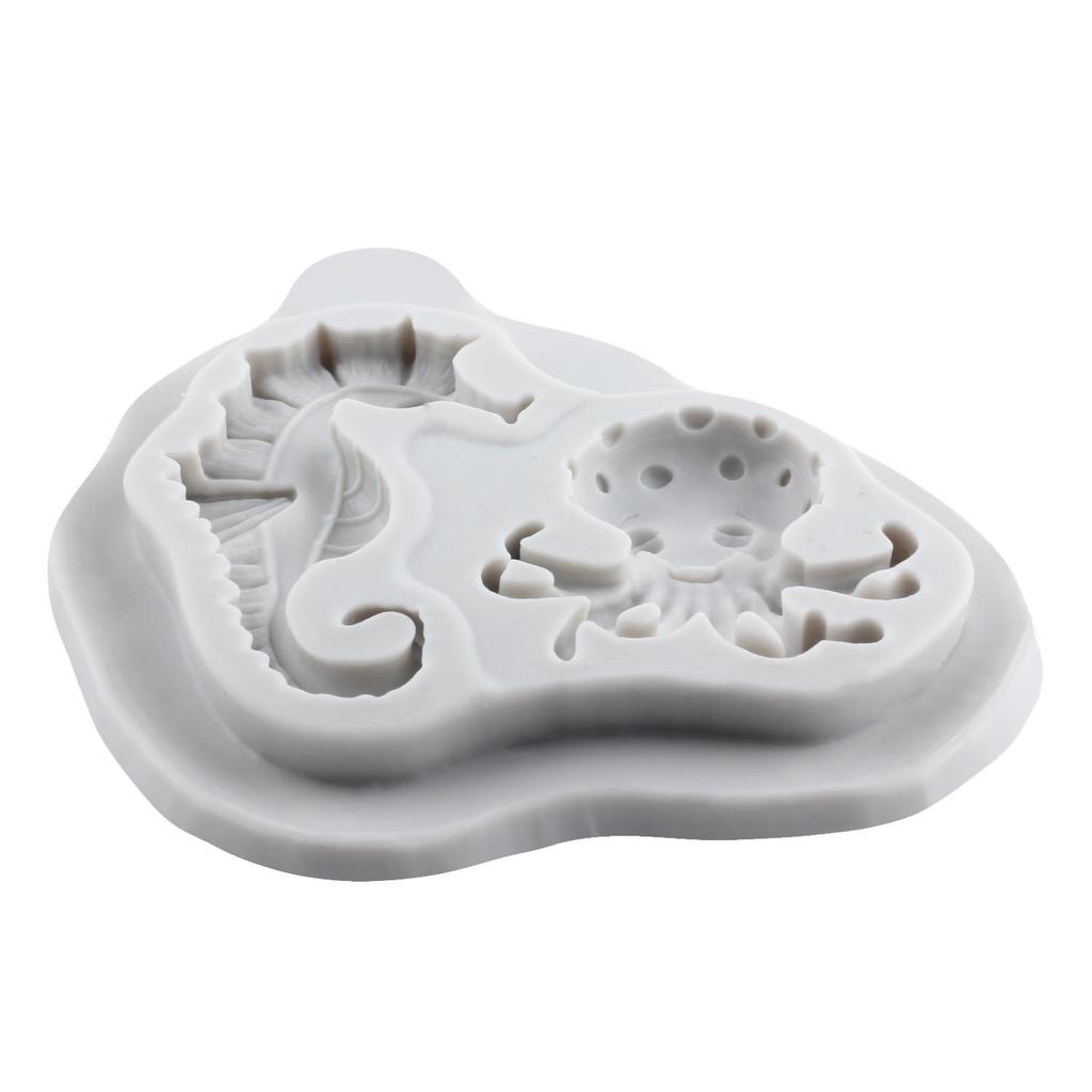 Форма силиконовая Русалка Дельфин Рыба Черепаха Краб Осьминог Морской конь Формы Инструменты для украшения торта Топпер для кекса Конфета Смола Глина Шоколад Мастика Форма