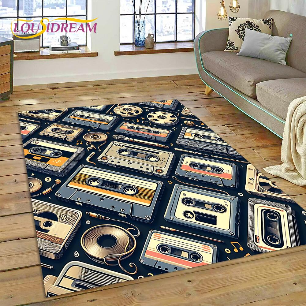 3D музыкальная кассета, ретро-рекордер, CD-инструмент, ковер, коврик для спальни, гостиной, домашний диван, украшение, детский декор, напольный коврик