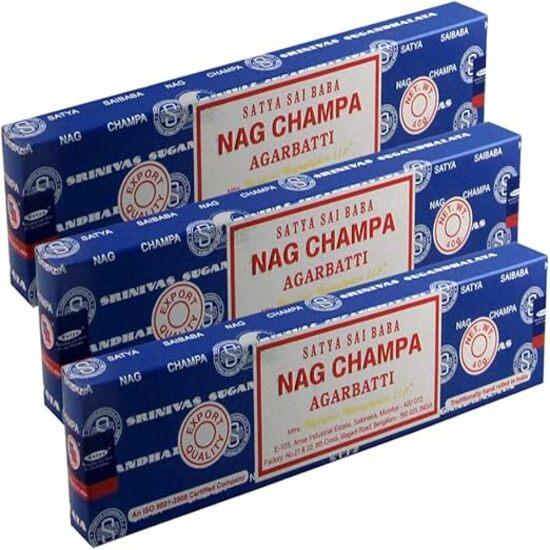 Satya Ароматические палочки Nag Champa Agarbatti Упаковка из 3 коробок ароматических палочек по 40 г каждая