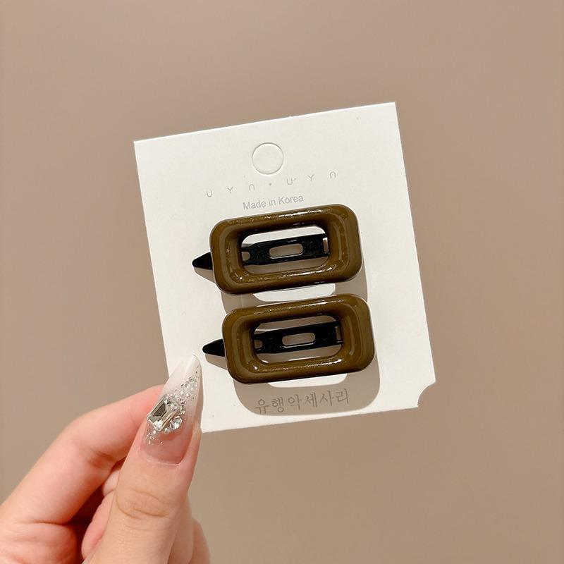 2Pcs Korean Hair Clips Simple All Match Light Weight Hairpin Morandi Square Hair Barrettes Girl Hair Accessories