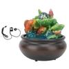 Usb Tabletop Fountain Adjustable Flow Resin Koi Fountain Ornament Crafts With LED Lights for Home
